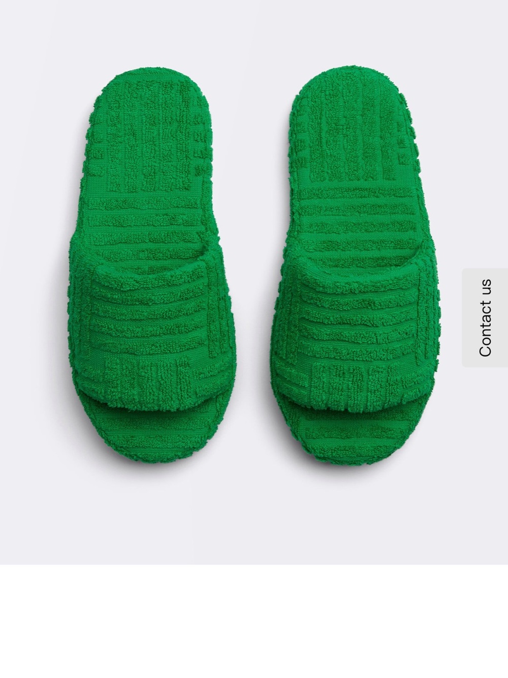 Women's Green Terry Slide Sandals